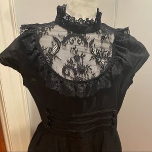 Killstar Black Gothic Lace Mini dress - 3XL, fits like a 2XL